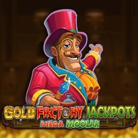 Gold Factory Jackpots Mega Moolah by Aurum Signature Studios, showcased at 50cent-casino.se – game logo