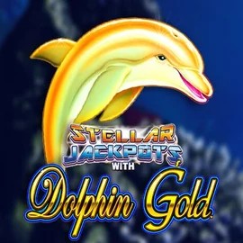 Dolphin Gold with Stellar Jackpots slot logo by Lightning Box Game at 50 Cent Casino